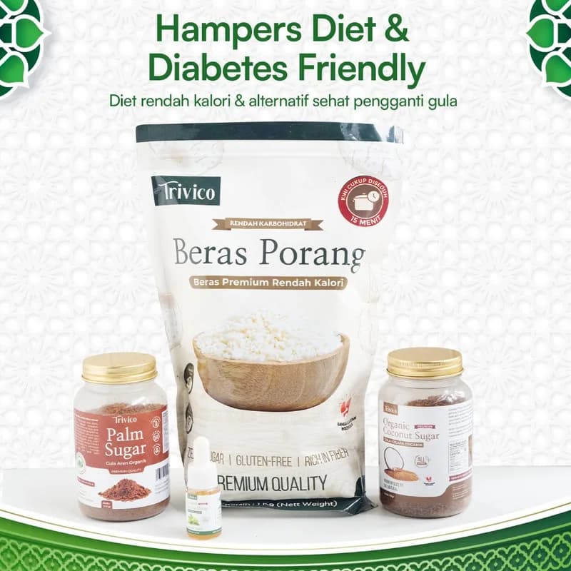 Trivico Paket Beras Porang & Stevia & Bumbu Organik - Hampers Lebaran Sehat & Bebas Diabetes