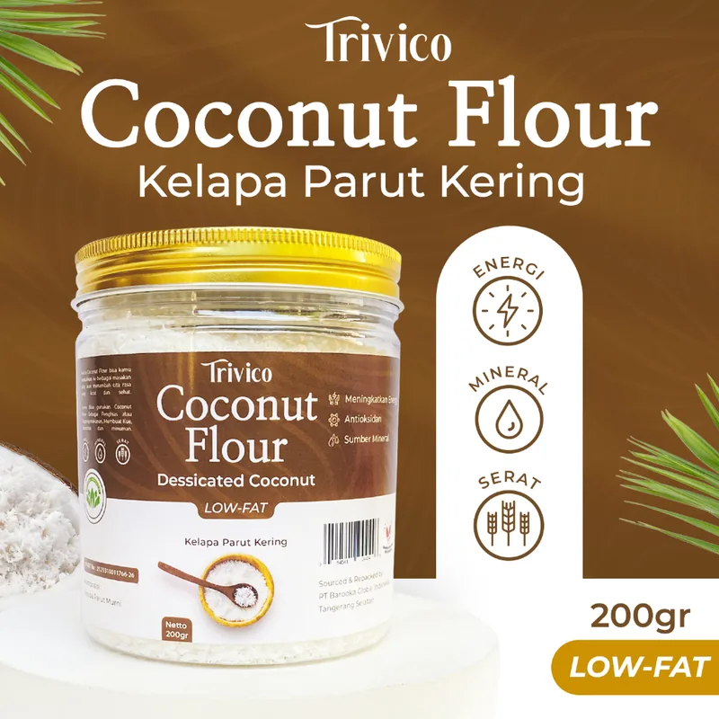 TRIVICO Tepung Kelapa Tepung Kelapa Kering 250g Bahan Kue & Masakan Sehat