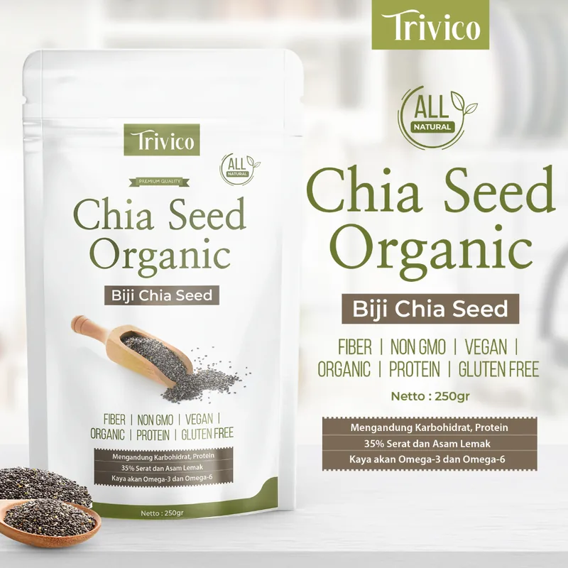 Trivico Biji Chia Seed Organik - Sumber Omega-3 Alami untuk Kesehatan Optimal