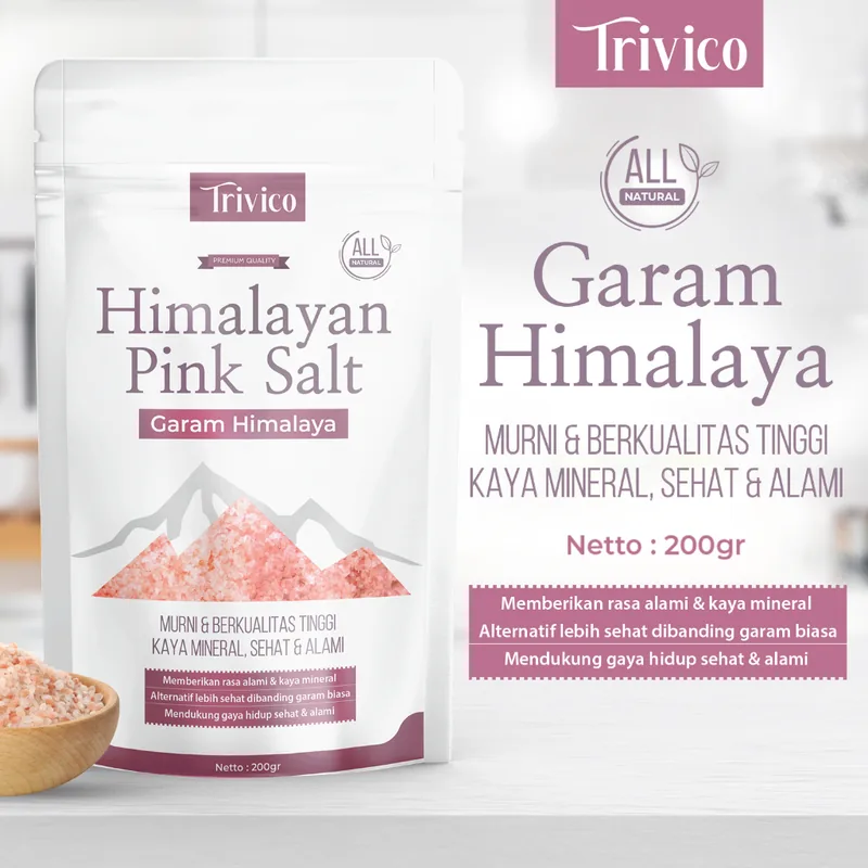 Trivico Garam Himalaya Organik Premium 200gr - 99,9% Alami dan Kaya Mineral