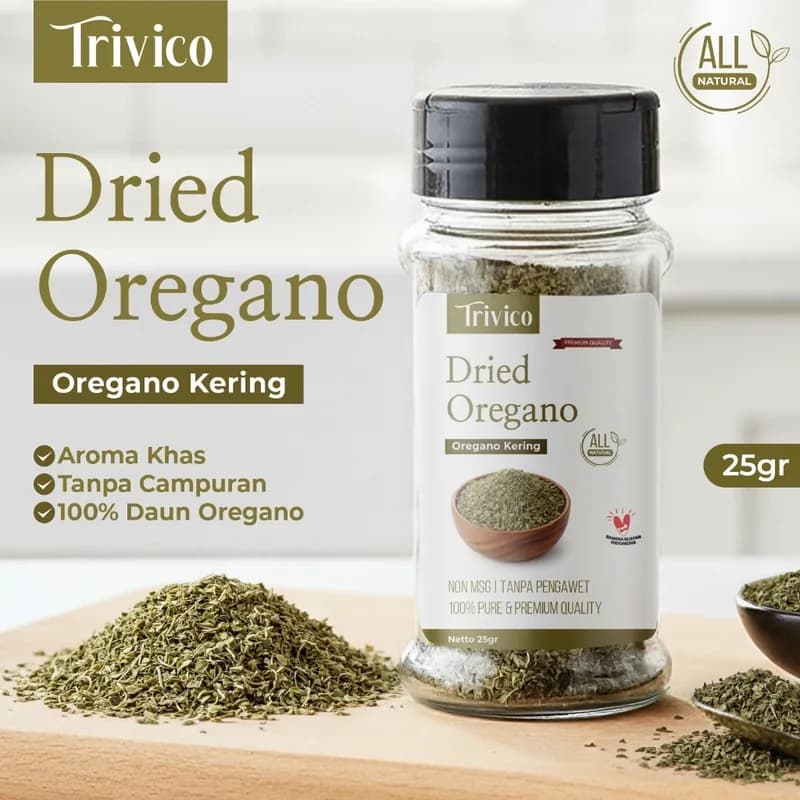 TRIVICO Dried Oregano 25gr Oregano Kering Asli Daun Oregano Murni Tanpa Campuran