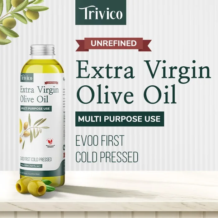 TRIVICO Minyak Zaitun Extra Virgin Olive Oil 500ml Asli | Olive Oil untuk Masak & Minum