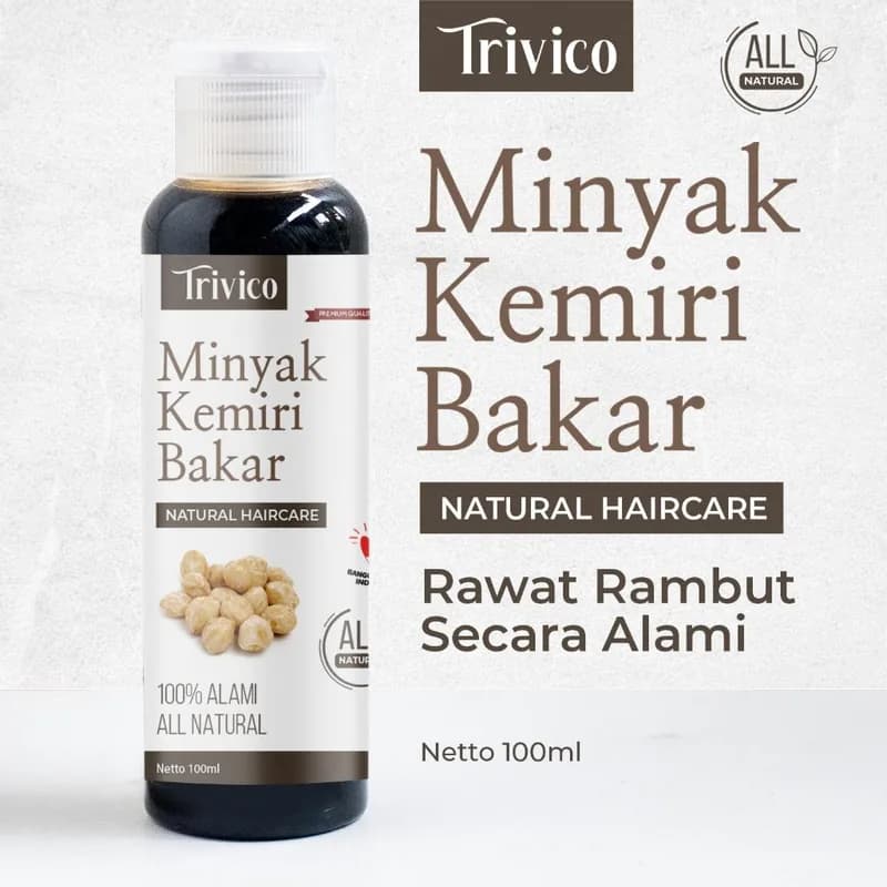 TRIVICO Minyak Kemiri Bakar Penumbuh Rambut Pria & Bayi Minyak Perawatan Penghitam Rambut hair oil